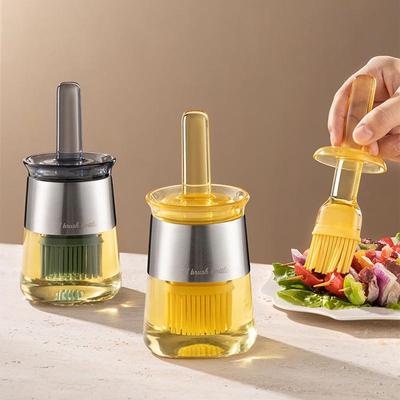 油刷子家用耐高温硅胶油刷带瓶厨房烙饼食品级烧烤烘焙一体油刷瓶