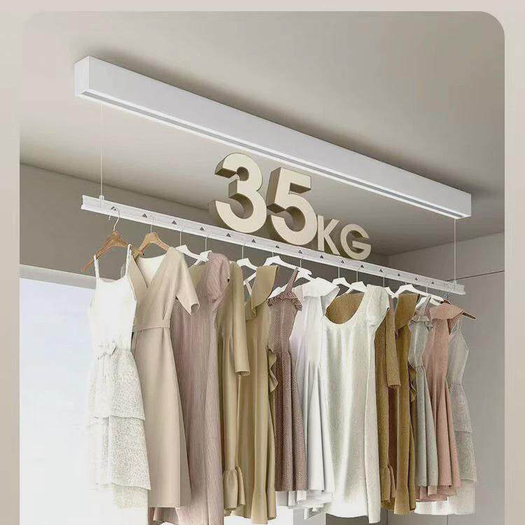 明装隐形智能电动晾衣架家用自动升降阳台隐藏式吊顶晾衣机批发