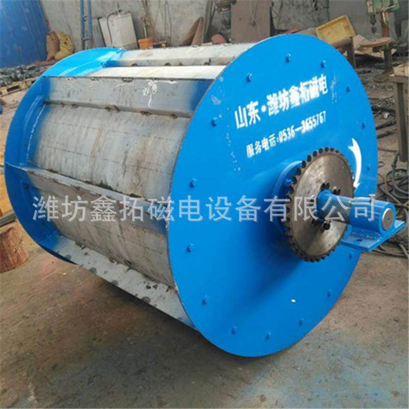 厂家滚筒永磁滚筒半磁全磁油冷式直供安装方便选矿用吸力强磁滚筒