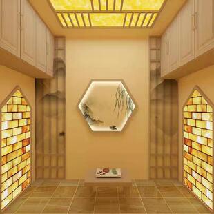 新款能量泥石盐疗房安装细胞浴电气盐砖汗蒸房盐洞桑拿房承建