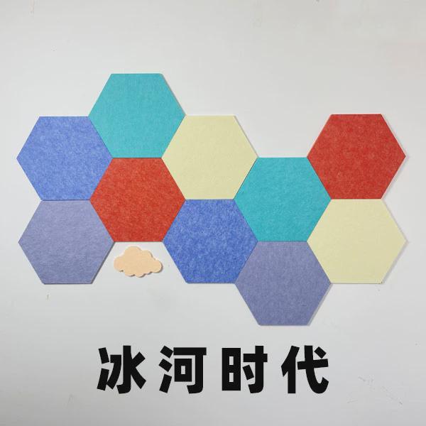 毛毡板六边形自粘照片墙贴装饰ins幼儿园展示墙留言公告栏软木板