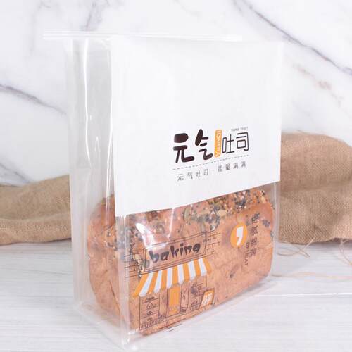 热销纸袋封棉纸烘焙西点吐司包装袋开窗八边面包可制定自封口透明