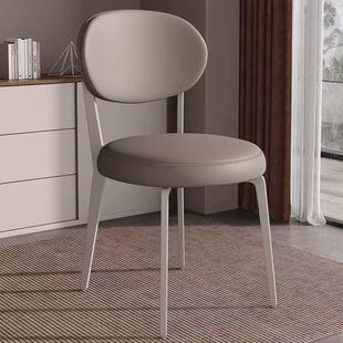 意式奶油风餐椅家用高档轻奢设计师椅子现代简约软包靠背餐桌凳子