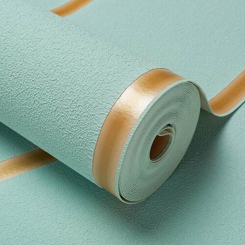 新款简约鹿皮绒横条纹墙纸客厅卧室墙影视条纹5d立体浮雕加厚壁纸