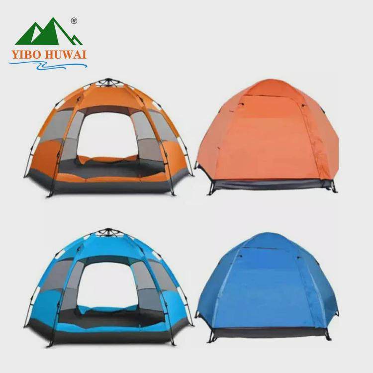 驿泊户外6-10人户外自动蒙古包六角帐篷折叠自动帐篷户外野营帐篷