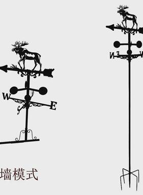 户外花园草坪装饰方向标工艺品挂墙地插两用路标铁艺插件金属