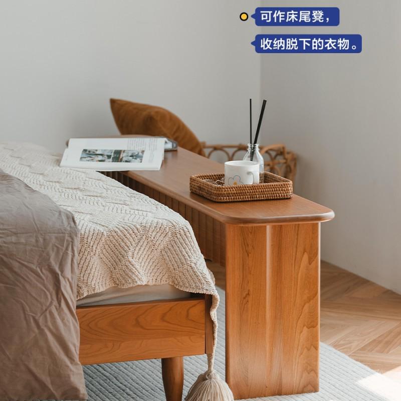 集美长凳日式实木长凳原木长条凳子床尾凳家用北欧餐厅饭桌长板凳