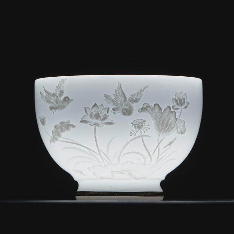 冰种玉瓷白酒杯烈酒杯家用小号70ml酒盅创意清酒酒杯个性喝酒小盏