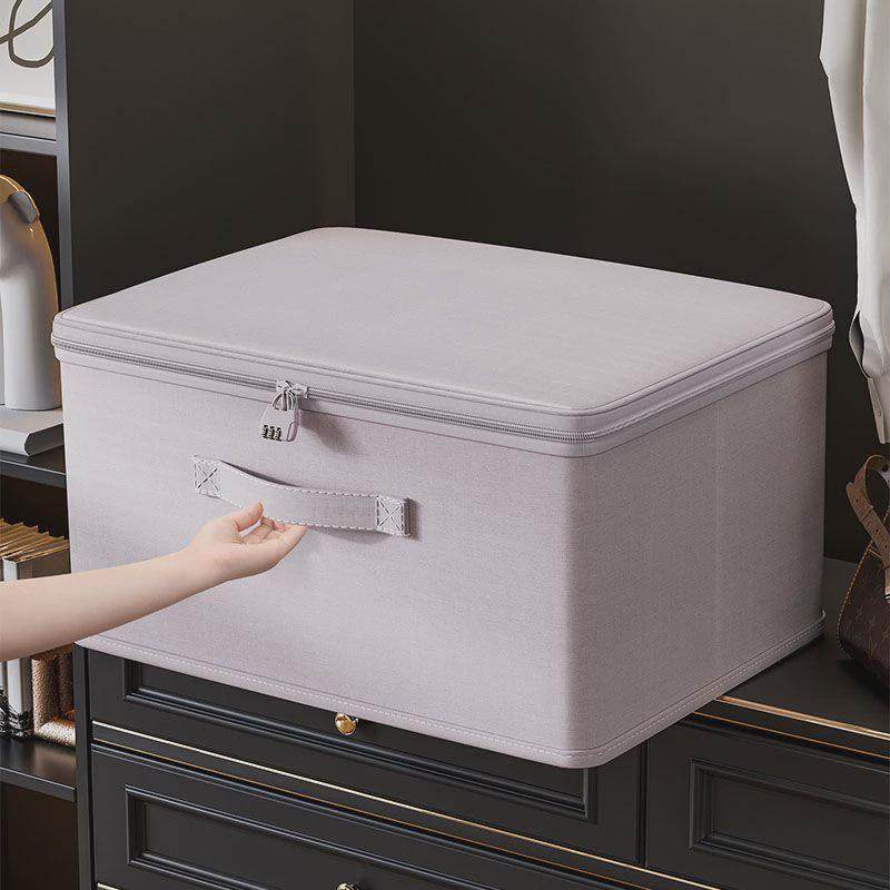云柔棉布艺收纳箱带盖子可折叠衣物玩具收纳盒衣柜放衣服整理箱筐