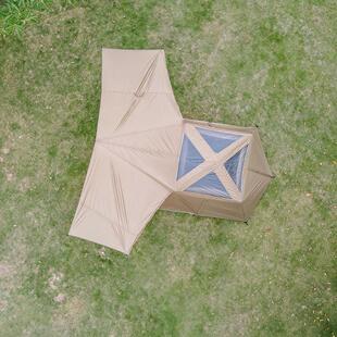 莫帐户外帐篷家庭露营野外帐篷防晒防暴雨犀牛崎双层铝杆自动速开