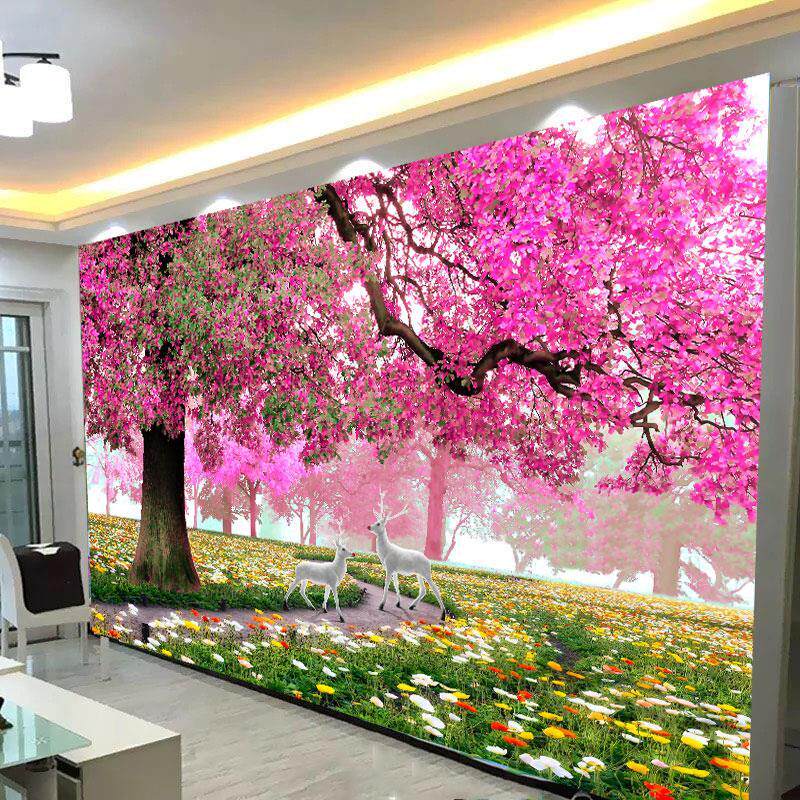 客厅沙发背景墙壁画招财贴画书房装饰风景中堂简约中国风富贵山水