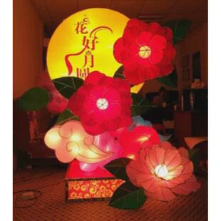 中秋节花灯玉兔嫦娥奔月彩灯大型文旅景区造型灯古镇街道装饰灯笼