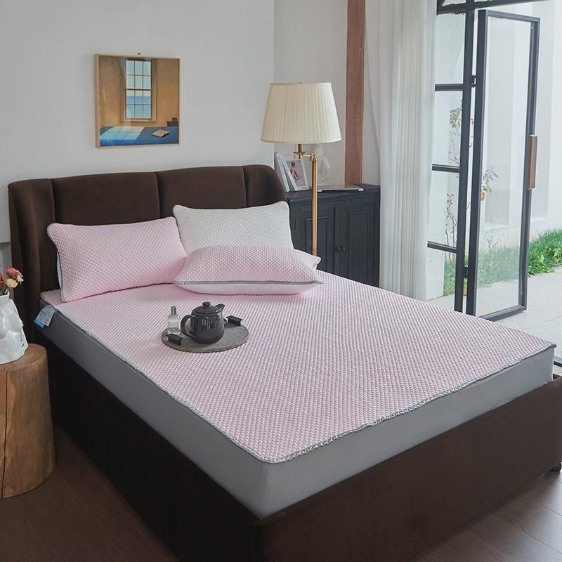 1vpk夏凉可折叠冰豆豆防刮划冰丝凉席三件套感机洗床笠款空调软席