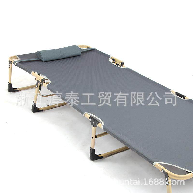 淳泰简易折叠床午休躺椅简易全方管加宽三折床户外办公室简易床