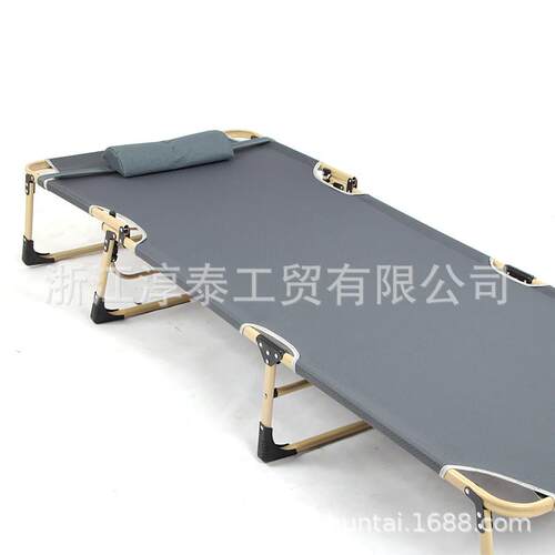 淳泰简易折叠床午休躺椅简易全方管加宽三折床户外办公室简易床