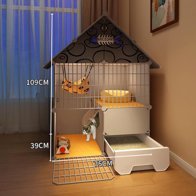 猫笼子自由空间室内猫砂盆厕所一体窝猫别墅超大家用猫咪幼猫猫