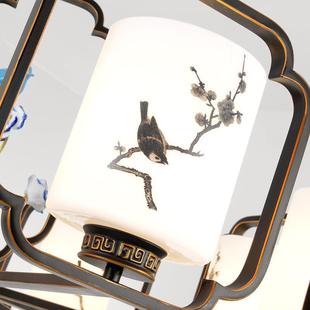 现代新中式 楼仿古餐厅灯具复古中国风大吊灯 大气别墅客厅灯复式