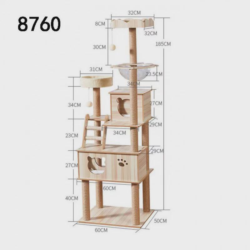 猫爬架带太空舱木质多层猫窝一体大型猫爬架猫跳台猫抓柱猫咪用品