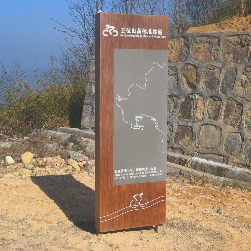 王位山景区户外指示牌指路牌平面图制作标识牌型材不锈钢喷漆