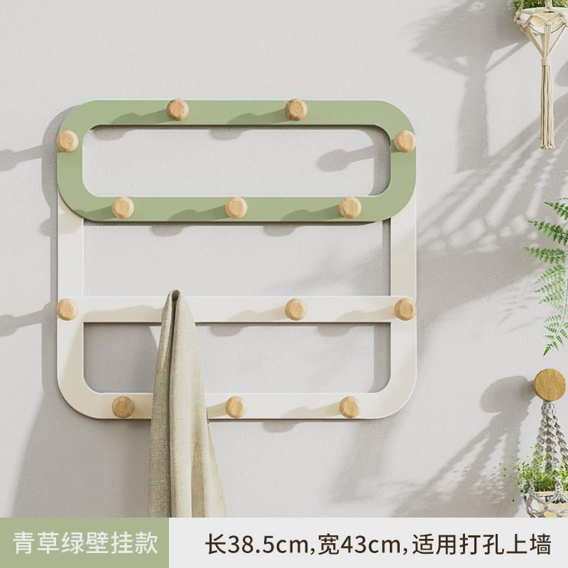 门后免打孔原木多排挂钩卧室创意收纳整理挂衣架挂衣钩浴室门上