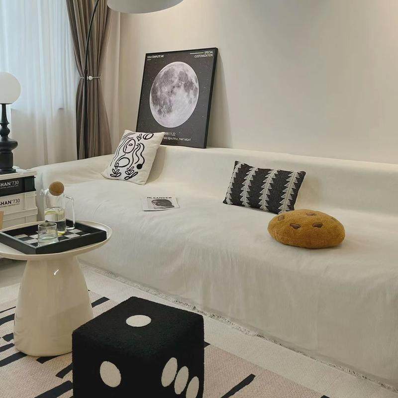 防滑防猫抓雪尼尔黑白简约高档沙发巾全盖一片式沙发套罩四季通用,居家布艺,沙发垫,淘宝优惠券,粉丝福利购,淘宝优惠卷