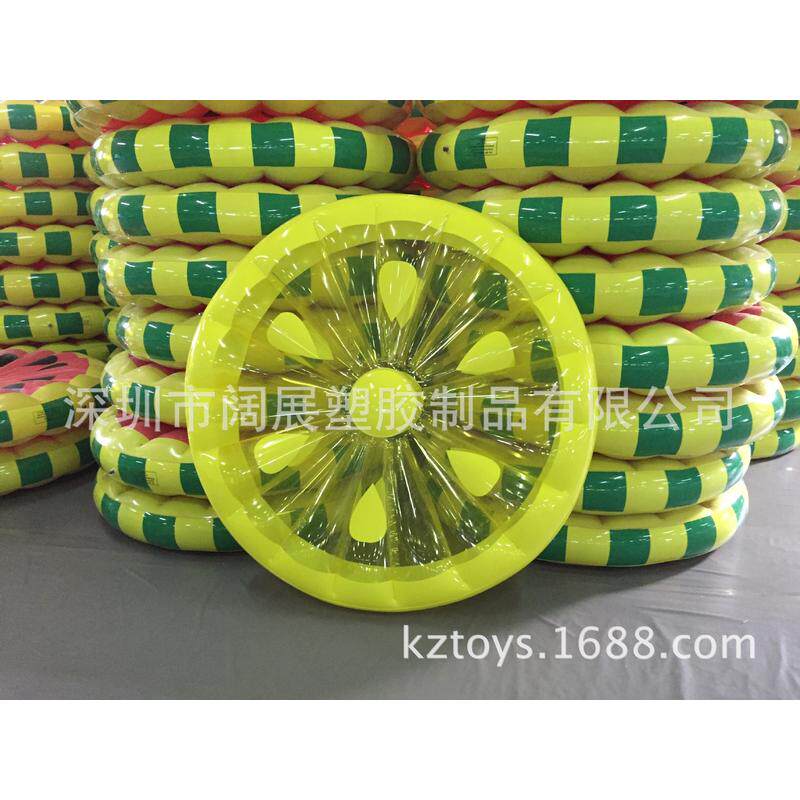 厂家现货pvc排西瓜浮充气柠檬浮排菠萝浮排浮床游泳圈