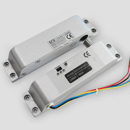 明装电插锁门禁锁木门铁门双门电锁电控锁12V24V门锁办公家用