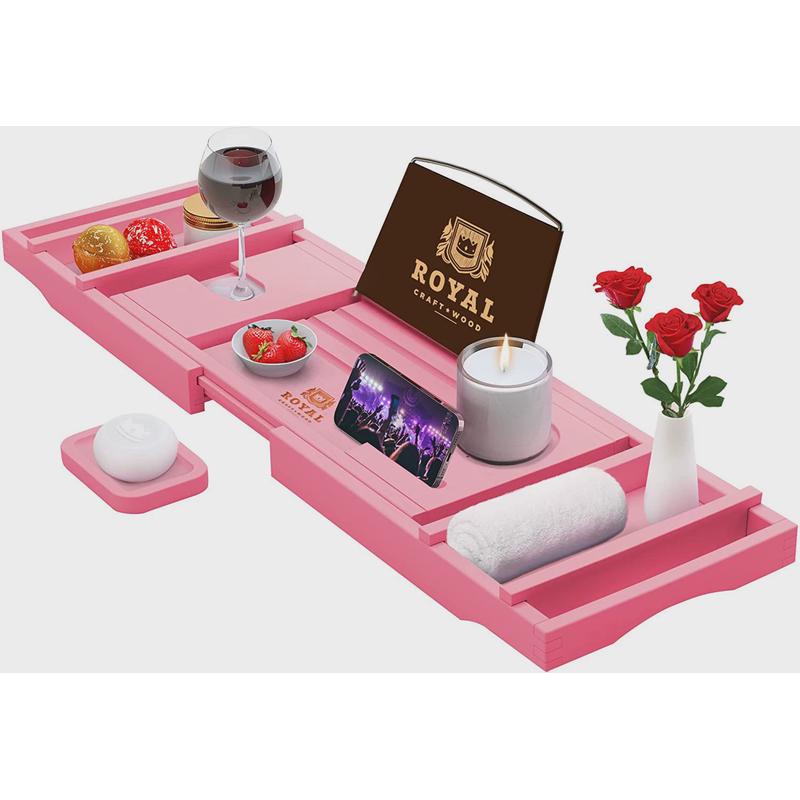 现货竹制浴缸架楠竹可伸缩浴缸泡澡架阅读置物架浴缸支架防滑托盘