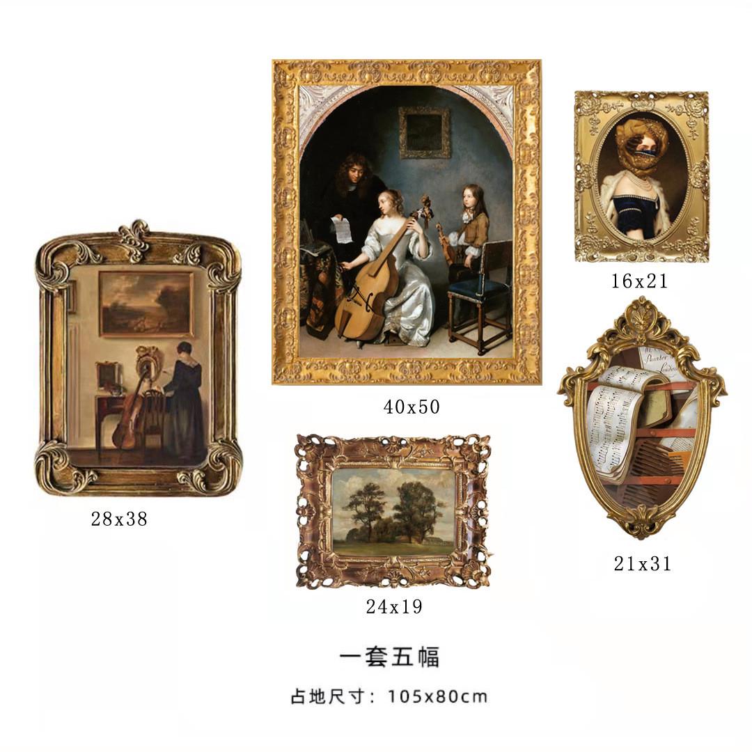 轻奢客厅装饰画复古组合画欧式挂画客厅壁画小众别墅画创意摆台画图片