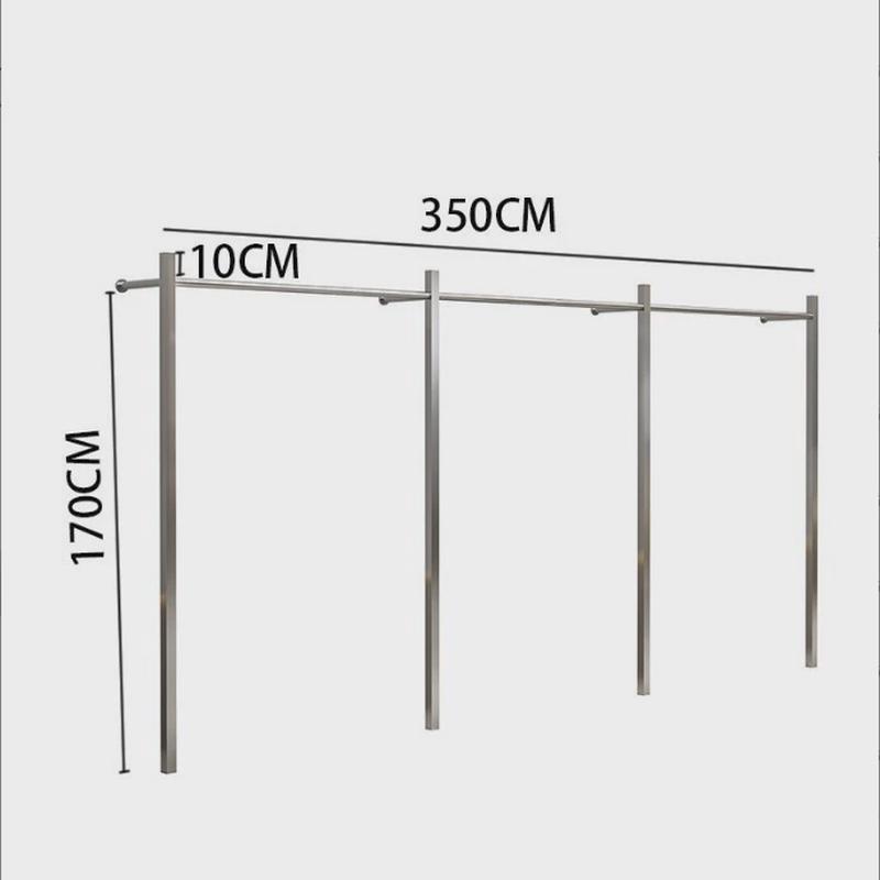 轻奢落地服装店服装店展示架壁挂式展示陈列货架上墙专用不锈钢衣