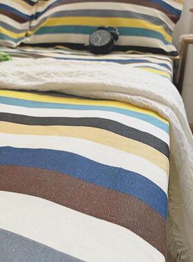 vhm7帆布夏凉席加厚粗布床上三件套不起球不易皱学生宿舍