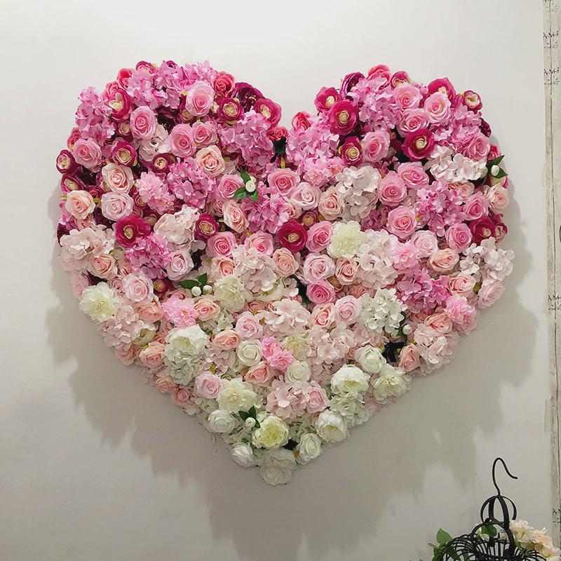 布底3d立体道具仿真花墙背景墙婚庆婚礼布置渐变网红装饰玫瑰花墙