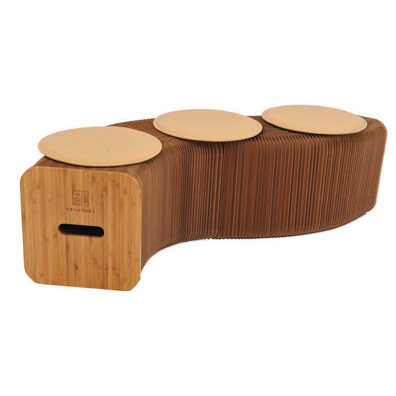 创意省空间纸沙发凳时尚折叠凳子小户型收纳凳家具伸缩多人矮长凳