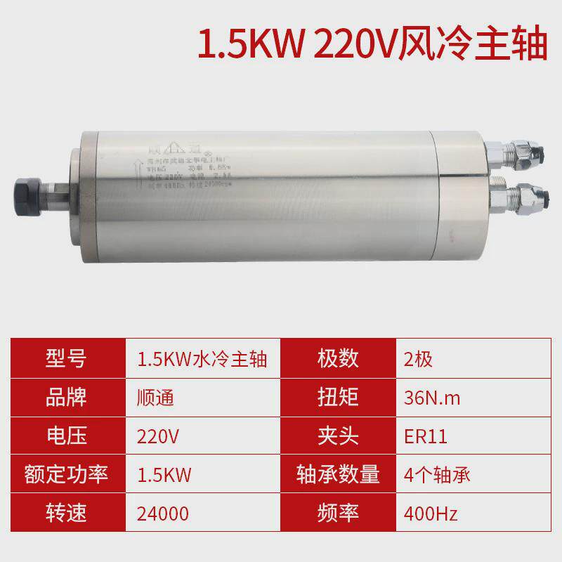 顺通主轴电机0.8/1.5/2.2/3.2/3.7/5.5kw侧孔机风冷水冷开料马达