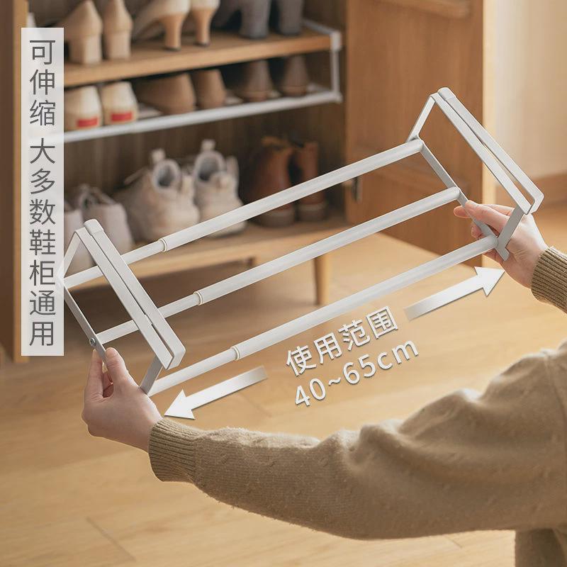 分层鞋架家用可伸缩鞋柜分层隔板鞋托下挂篮置物架整理鞋子托架