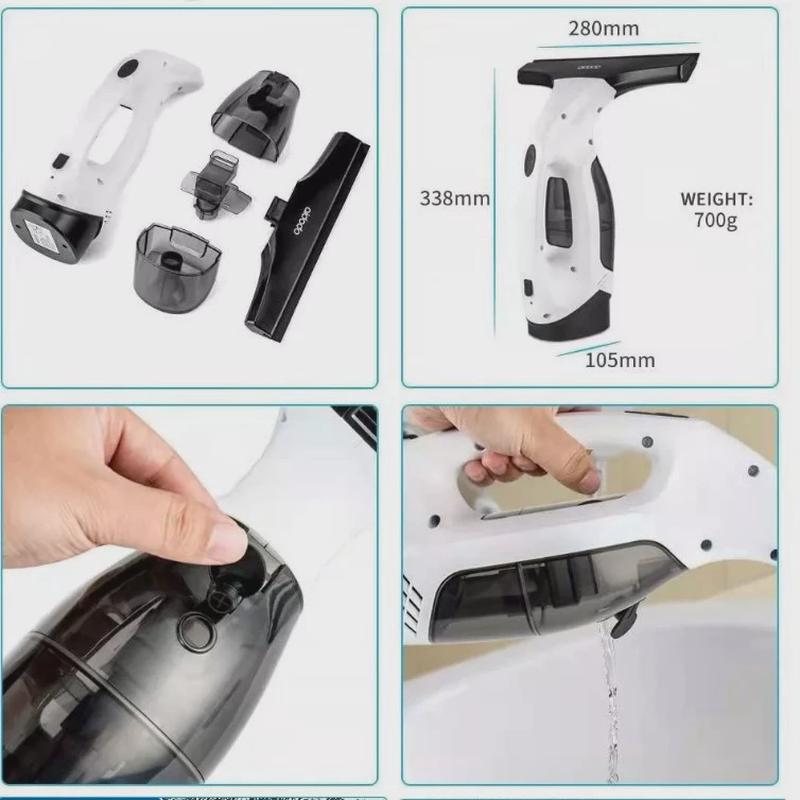 热销20w白色无绳可充电自动便携式玻璃清洁器带，擦窗器2200ma