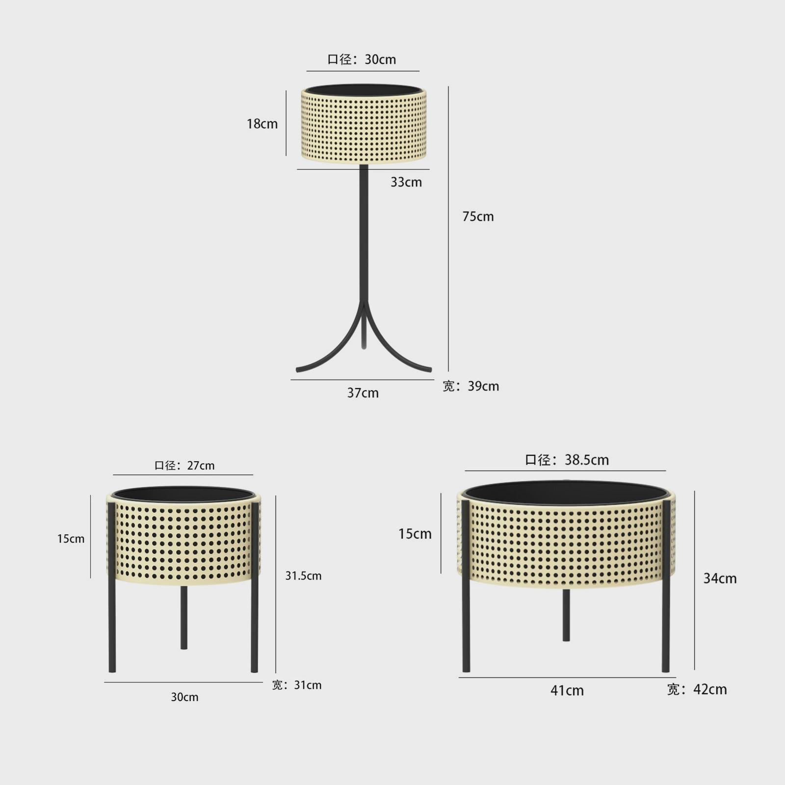 仿编藤三脚架室内铁艺盆阳台落地架金属北欧绿萝户外花架盆器绿植