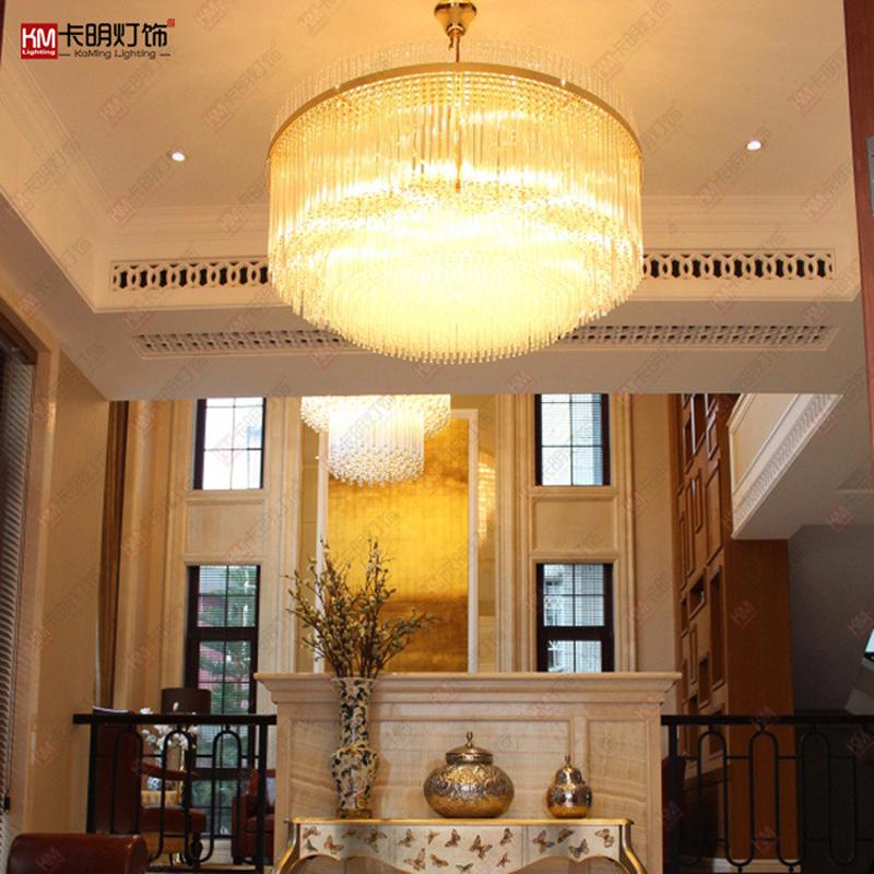 酒店会所led奢华水晶灯展厅大型复式定制大厅多层大吊灯非标别墅