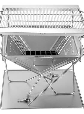 热销露营户外campingmooon取暖篝火焚火台加厚不锈钢烧烤炉烧烤架