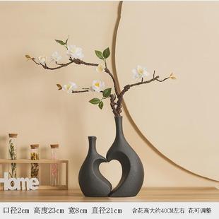 玄关摆件 民宿简约陶瓷花瓶客厅酒柜高档插花高颜值养绿植轻奢欧式