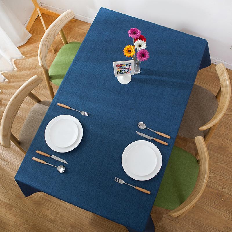 现代简约防水亚麻纯色酒店桌布家用长方形素色茶几餐桌布厂家批发