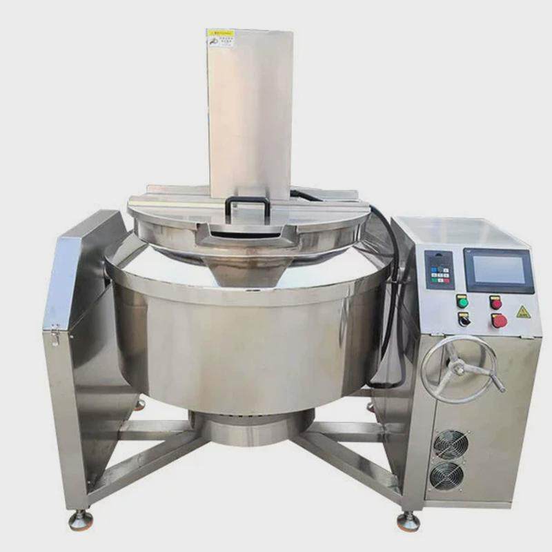 夹层锅商用电加热导热油熬糖锅大容量全自动液压翻筐卤煮锅商用