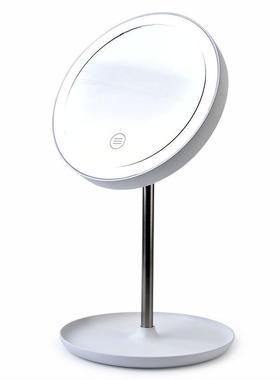 智能充电b0118便携led带灯化妆镜学生宿舍桌面发光镜子创意公主镜