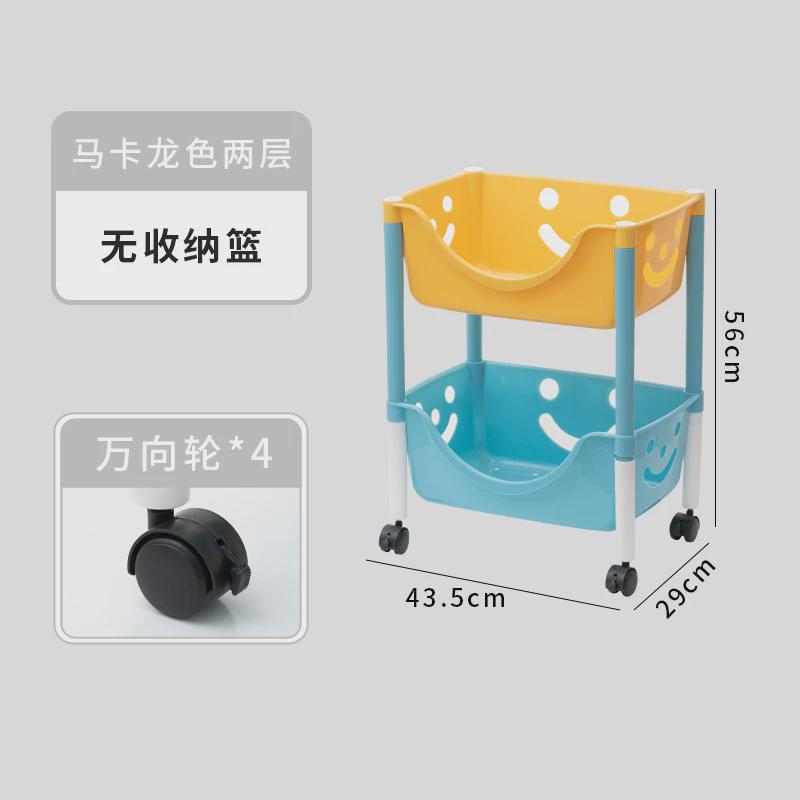 厨房置物架落地多层带轮移动储物收纳架子家用卧室衣物收纳小推车