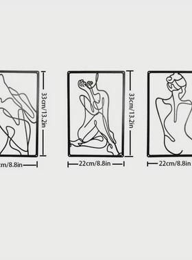 铁艺壁挂酒店女性线条墙壁饰酒吧简易艺术挂画欧美时尚铁艺装饰画