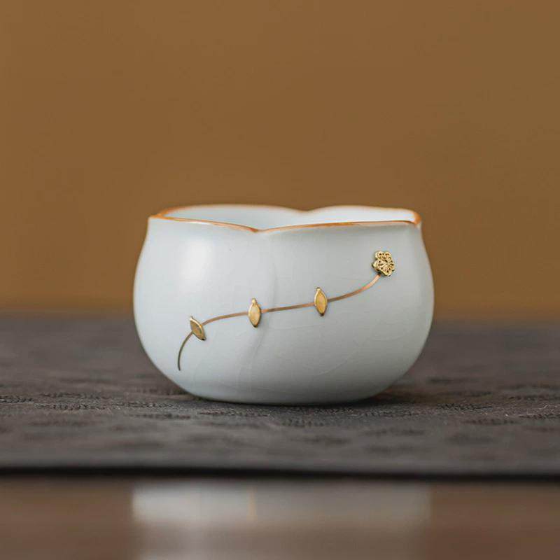 汝窑开片陶瓷品茗杯粉色主人杯可养茶杯冰裂纹家用茶杯功夫茶具,餐饮具,玻璃杯,淘宝优惠券,粉丝福利购,淘宝优惠卷