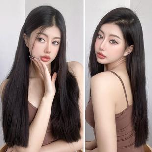 一片式假发片增发量蓬松一刀切黑长直假发隐形无痕接发型半头套