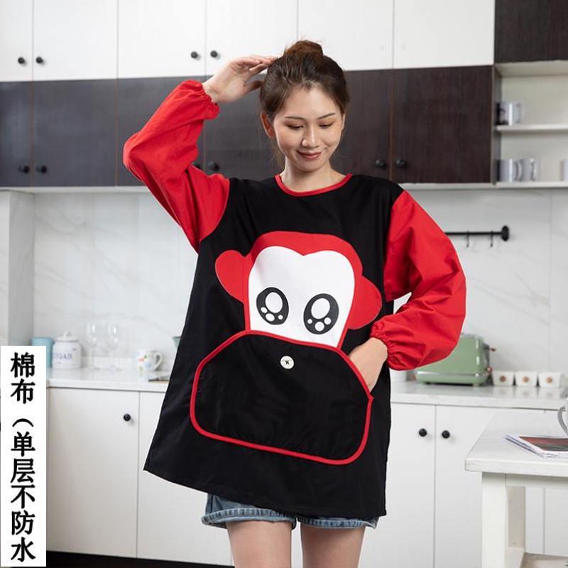 1vpr围裙女时尚防水防油薄款透气家用厨房做饭长袖套工作服男罩衣