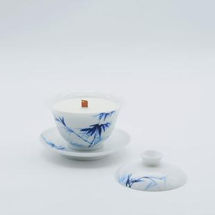 蜡烛国风盖碗茶香氛创意青花瓷香薰蜡烛伴手礼茶室缓压香道器皿