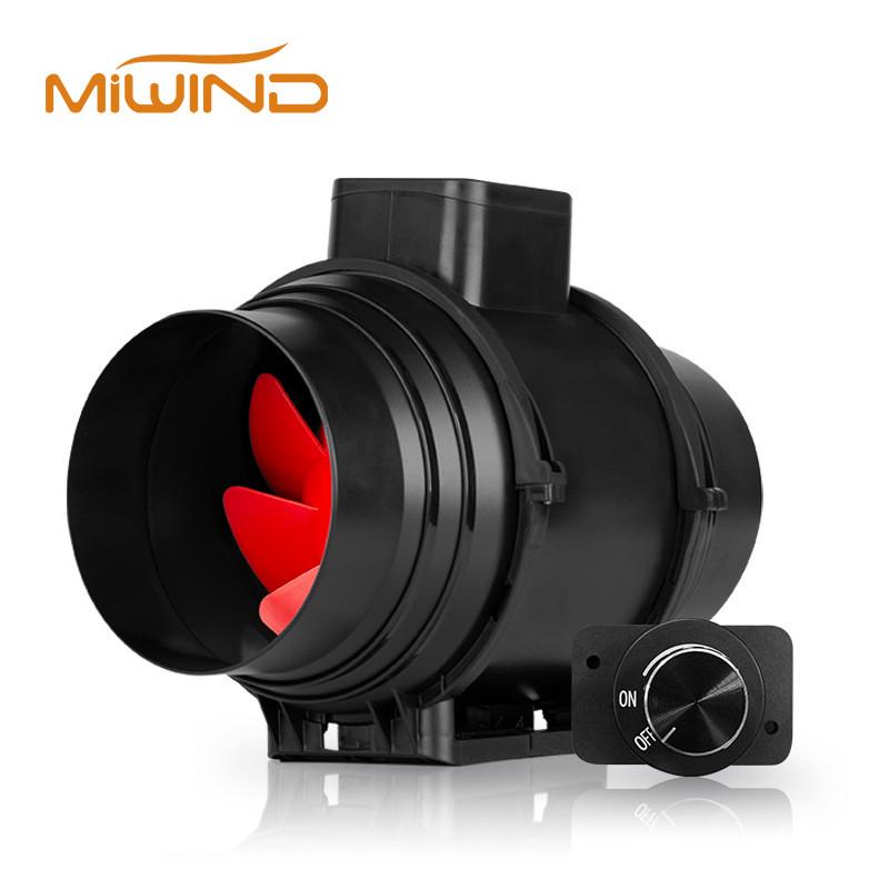 米风AC100-240V斜流管道风机150强风排气扇温湿度控制旋钮EC调速